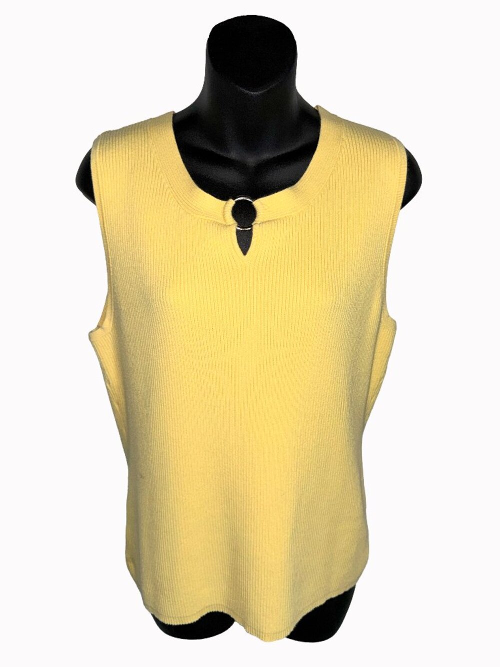 Faded Glory Pale Yellow Sweater Tank Blouse Size XL 16/18
